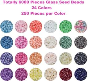 img 3 attached to EuTengHao 6000pcs Glass Seed Beads: High-Quality Crafting Supplies for 📿 DIY Bracelet Necklaces - 24 Vibrant Colors & Clear Bracelet String Included