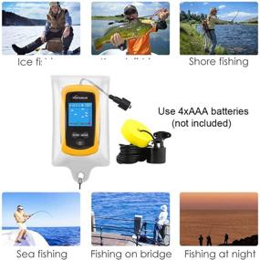 img 1 attached to 🎣 Venterior Portable Fish Finder: Sonar Transducer, LCD Display, Water Resistant Bag - Perfect for Anglers (Yellow)