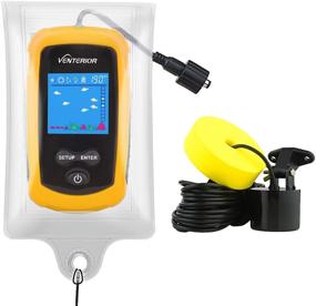 img 4 attached to 🎣 Venterior Portable Fish Finder: Sonar Transducer, LCD Display, Water Resistant Bag - Perfect for Anglers (Yellow)