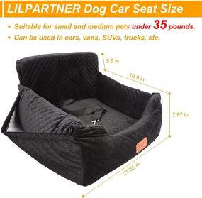 img 3 attached to 🐶 Dogs Car Seat Pet Booster Bed with Pocket | For Small & Medium Dogs Up to 35 lbs | Travel Safety, Non-Slip Base & Thick Sponge Pad | Disassemblable & Easy to Clean