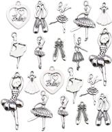 🩰 wocraft 100g(60pcs) craft supplies: antique silver ballerina ballet dancer charms for jewelry making and diy crafting logo