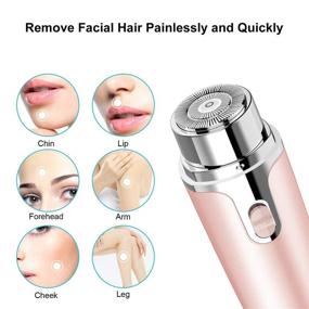 img 1 attached to 💆 Women's Facial Hair Remover: Electric Painless Face Shaver for Peach Fuzz, Chin, Cheek, Upper Lip, Armpit, Leg, and Moustache - Waterproof Hair Removal Razor Trimmer Epilator (Rose Gold)