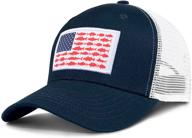 🎣 optimized fishing gifts for men: american fish flag trucker hats - ideal outdoor snapback hats for camping and daily use logo