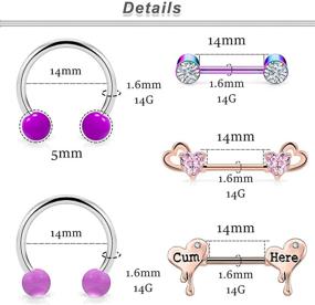 img 3 attached to Ocptiy Surgical Stainless Horsesshoes Nipplerings