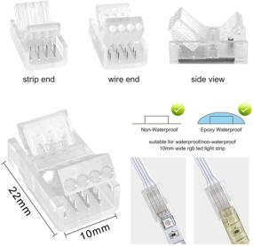 img 3 attached to 🔌 RGBZONE 10Packs 4-Pin RGB LED Light Strip Connectors: Quick Connect Adapter for Waterproof & Non-Waterproof SMD 5050 Multicolor LED Light Strip - 10mm Wide, Gapless & Solderless