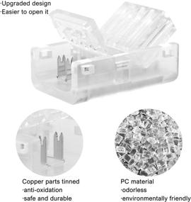 img 2 attached to 🔌 RGBZONE 10Packs 4-Pin RGB LED Light Strip Connectors: Quick Connect Adapter for Waterproof & Non-Waterproof SMD 5050 Multicolor LED Light Strip - 10mm Wide, Gapless & Solderless