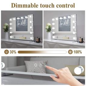 img 2 attached to White Hollywood Vanity Mirror with Dimmable LED Lights, 3 Color Settings - Plug and Use Cosmetic Mirror for Vanity Top, Illuminated Light up Beauty Mirror with 14 Bulbs