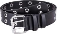 adjustable leather double grommet belt by samtree logo