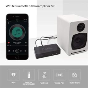 img 2 attached to 🔌 Wireless WiFi & Bluetooth 5.0 Audio Receiver Module - Multiroom/Multizone Home Stereo Music Receiver with Airplay, Spotify Connect, Remote Control - Ideal for DIY Speakers (Up2stream S10)