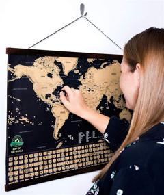 img 2 attached to 🌍 Earthabitats 24 Inch Magnetic Poster Hanger Frame: Perfect for Scratch Off Maps, Prints, Pictures, Photos, and Canvas Artwork