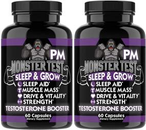 img 4 attached to 💪 Powerful & Potent Monster Test PM Testosterone Booster + Sleep Aid - Boost T-Levels Naturally, Amplify Energy for Gym and Bedroom Performance | 2-Bottles