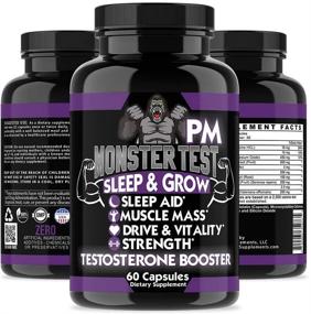 img 3 attached to 💪 Powerful & Potent Monster Test PM Testosterone Booster + Sleep Aid - Boost T-Levels Naturally, Amplify Energy for Gym and Bedroom Performance | 2-Bottles