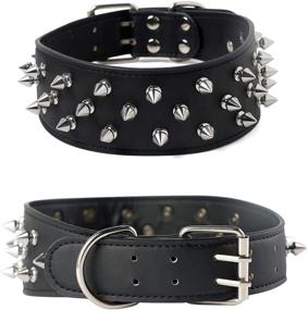 img 3 attached to Adjustable Leather Studded Pitbull Girl Black