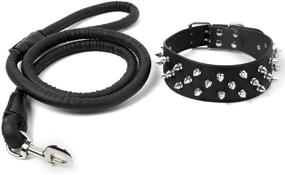 img 4 attached to Adjustable Leather Studded Pitbull Girl Black