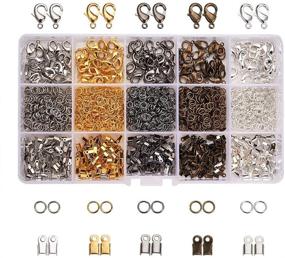 img 4 attached to 📿 PH PandaHall 1800 Pcs Jewelry Finding Kits: Cord Ends, Lobster Claw Clasps, Jump Rings for DIY Crafts - 24 Styles/Set