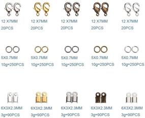 img 3 attached to 📿 PH PandaHall 1800 Pcs Jewelry Finding Kits: Cord Ends, Lobster Claw Clasps, Jump Rings for DIY Crafts - 24 Styles/Set