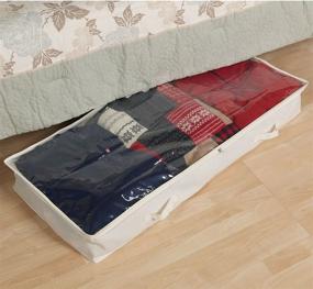 img 2 attached to 📦 Natural Canvas Underbed Storage Bag for Household Essentials - Optimal for Organizing