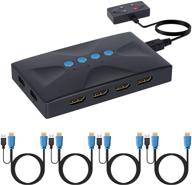 🔁 kvm switch: usb & hdmi switcher for 4 computers sharing hd monitor, 3 usb devices, 4kx2k support logo
