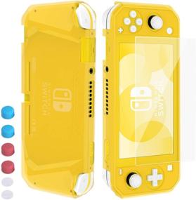 img 4 attached to 🎮 Protective Case Cover for Nintendo Switch Lite, Soft TPU Case Compatible with Switch Lite, Includes Tempered Glass Screen Protector and Thumb Stick Caps