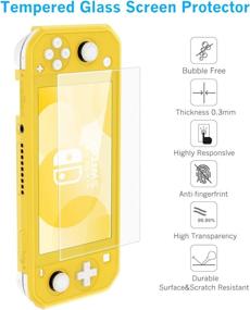 img 1 attached to 🎮 Protective Case Cover for Nintendo Switch Lite, Soft TPU Case Compatible with Switch Lite, Includes Tempered Glass Screen Protector and Thumb Stick Caps