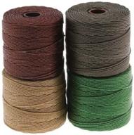 🧵 super-lon earthtone mix cord by beadsmith - set of four 77 yard spools / size 18 logo