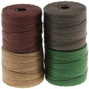 img 1 attached to 🧵 Super-Lon Earthtone Mix Cord by BeadSmith - Set of Four 77 Yard Spools / Size 18