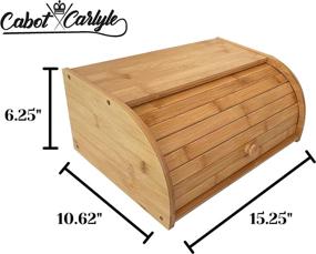 img 2 attached to Organic Bamboo Roll Top Breadbox: Assembly-Required Wood Bread Holder for Kitchen Countertop Bread Storage and Food Storage