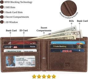 img 3 attached to 👝 Classic Brown Leather Bifold Wallet with Window - Style 05