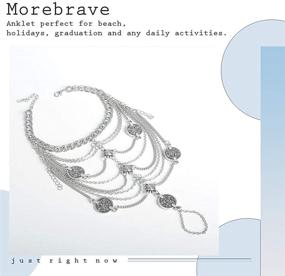 img 3 attached to 🏖️ Stylish Silver Beach Ankle Bracelet: Morebrave Sequin Tassel Anklet for Women and Girls - Pack of 1