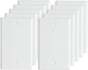 img 4 attached to 🔌 10-Pack White Standard Size Blank Outlet Covers - 1-Gang No Device Wall Plate Electrical Outlet Cover Plates