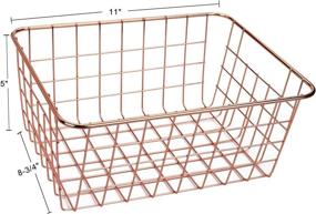 img 3 attached to 📦 Jucoan Set of 4 Rose Gold Metal Wire Storage Baskets with Handles - Ideal for Kitchen, Pantry, Closet, Laundry Room, Cabinets, Garage - Space-Saving Pantry Organizer Storage Bins