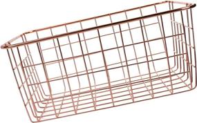 img 1 attached to 📦 Jucoan Set of 4 Rose Gold Metal Wire Storage Baskets with Handles - Ideal for Kitchen, Pantry, Closet, Laundry Room, Cabinets, Garage - Space-Saving Pantry Organizer Storage Bins