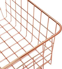 img 2 attached to 📦 Jucoan Set of 4 Rose Gold Metal Wire Storage Baskets with Handles - Ideal for Kitchen, Pantry, Closet, Laundry Room, Cabinets, Garage - Space-Saving Pantry Organizer Storage Bins