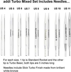 img 2 attached to 🧶 Interchangeable Knitting Needle Set - Addi Click Mixed Set with White-Bronze Finish, Skacel Blue Cables, and Bonus 1 Artsiga Crafts Project Bag Bundle