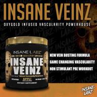 💪 insane labz insane veinz gold: nitric oxide non stimulant pre-workout powder, enhanced with hydromax & nitrosigine, promotes vascularity and blood flow. 30 servings, gummy candy flavor. logo