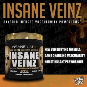 img 2 attached to 💪 Insane Labz Insane Veinz Gold: Nitric Oxide Non Stimulant Pre-Workout Powder, Enhanced with Hydromax & Nitrosigine, Promotes Vascularity and Blood Flow. 30 Servings, Gummy Candy Flavor.