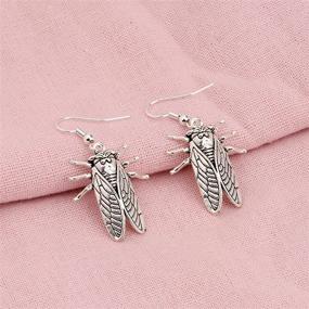 img 2 attached to 🦗 PENQI Dangle Earrings: Cicada Insect Pendant Jewelry, Perfect Gift for Women and Girls