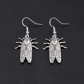 img 3 attached to 🦗 PENQI Dangle Earrings: Cicada Insect Pendant Jewelry, Perfect Gift for Women and Girls