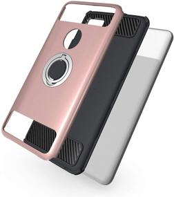 img 1 attached to 📱 Newseego Google Pixel 2 XL Case: Armor Dual Layer 2-in-1 Protection, Finger Ring Holder & Magnetic Car Mount - Rose Gold