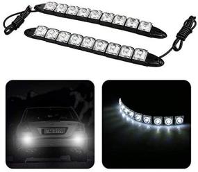 img 1 attached to 🚗 EEEKit Daytime Running Light 2 Pack: 9 LED DC 12V 4.5W Waterproof Fog Lights - White