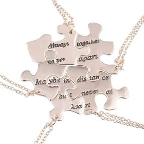 img 4 attached to Lux Accessories Engraved Friendship Necklace