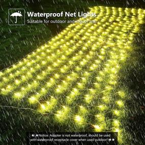 img 2 attached to 🎄 Christmas Net Lights: 12ft x 5ft Outdoor Fairy Mesh Lights with 360 LED, 8 Modes - Ideal for Christmas Trees, Bushes, Wedding, Garden Decorations - Warm White