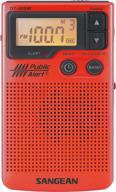 📻 sangean dt-400wse digital weather alert pocket radio (red) - special edition am/fm model logo