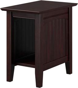 img 4 attached to 🪑 Nantucket Chair Side Table, Espresso - Atlantic Furniture (22" x 14")