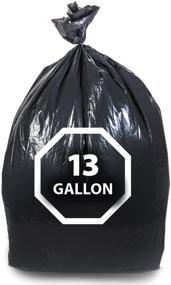 img 1 attached to 🗑️ 200 Count Black Garbage Bags 13 Gallon - Dualplex Tall Kitchen Trash - 24” X 31”