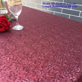 img 3 attached to LQIAO Burgundy Sequin Tablecloth 120Cmx200Cm 48X80Inch