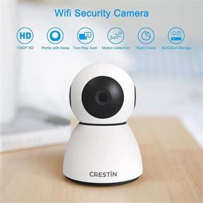 img 3 attached to 📷 Crestin IP Camera 1080P HD: Secure Home Surveillance with Motion Detection, Night Vision & Alexa Compatibility
