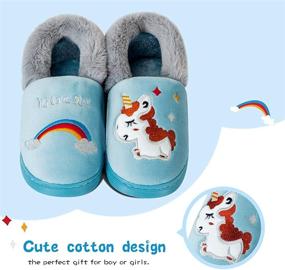 img 3 attached to 🦄 IceUnicorn Unicorn Toddler Slippers - Cartoon Boys' Shoes and Slippers