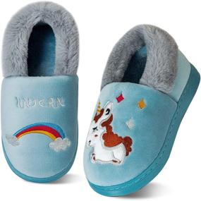 img 4 attached to 🦄 IceUnicorn Unicorn Toddler Slippers - Cartoon Boys' Shoes and Slippers