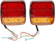 🚚 universal led trailer tail lights - 12v square brake & signal lamps, waterproof for truck, rv, boat logo